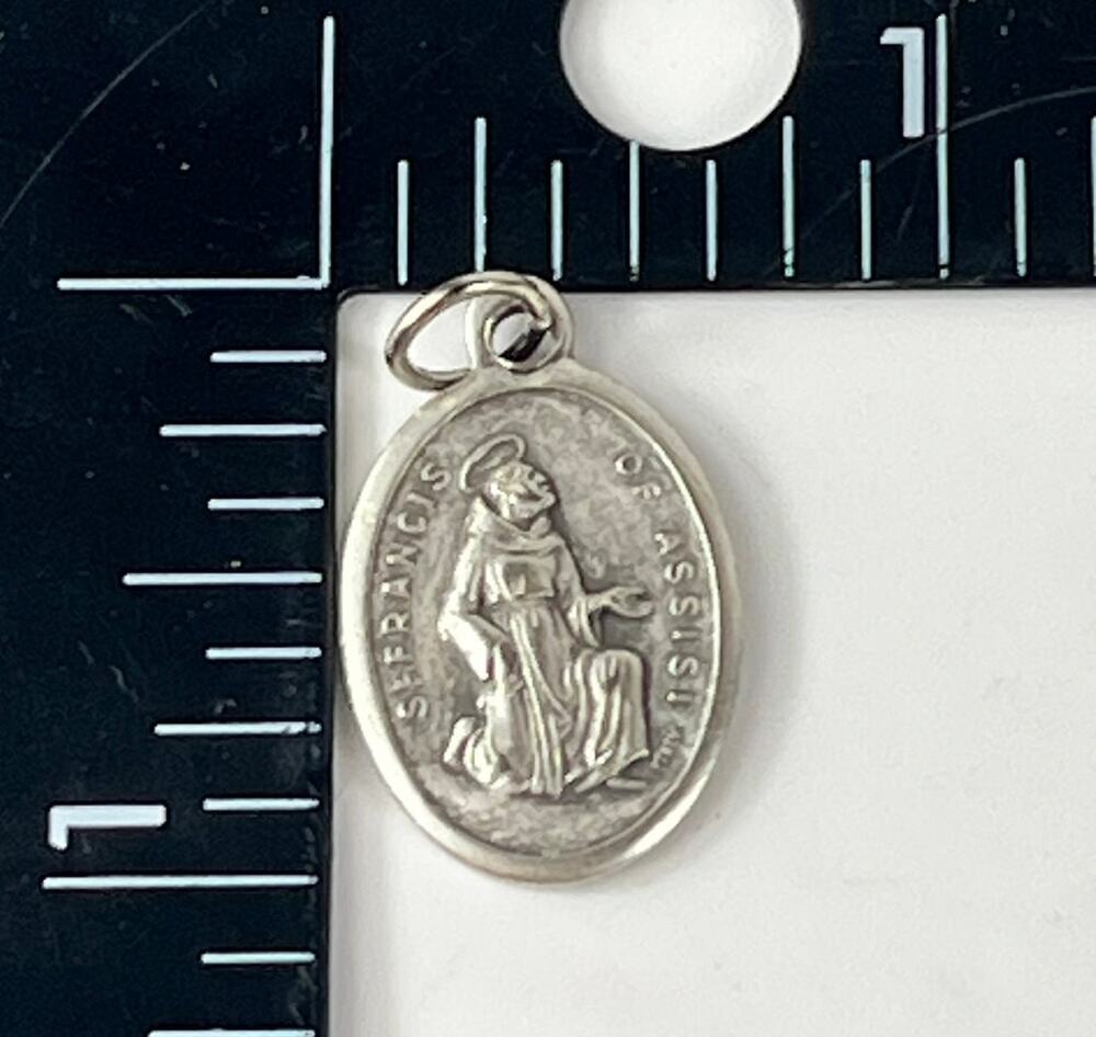 Patron Saint Francis Italian Medal Pendant Charm Catholic Religious Sacred Vtg